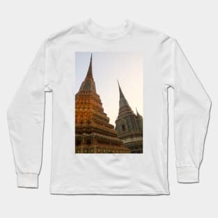 Third view of two stupa against sky at Wat Pho Long Sleeve T-Shirt